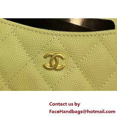 Chanel Grained Calfskin  &  Gold-Tone Metal Zip Coin Purse AP2061 Yellow 2025